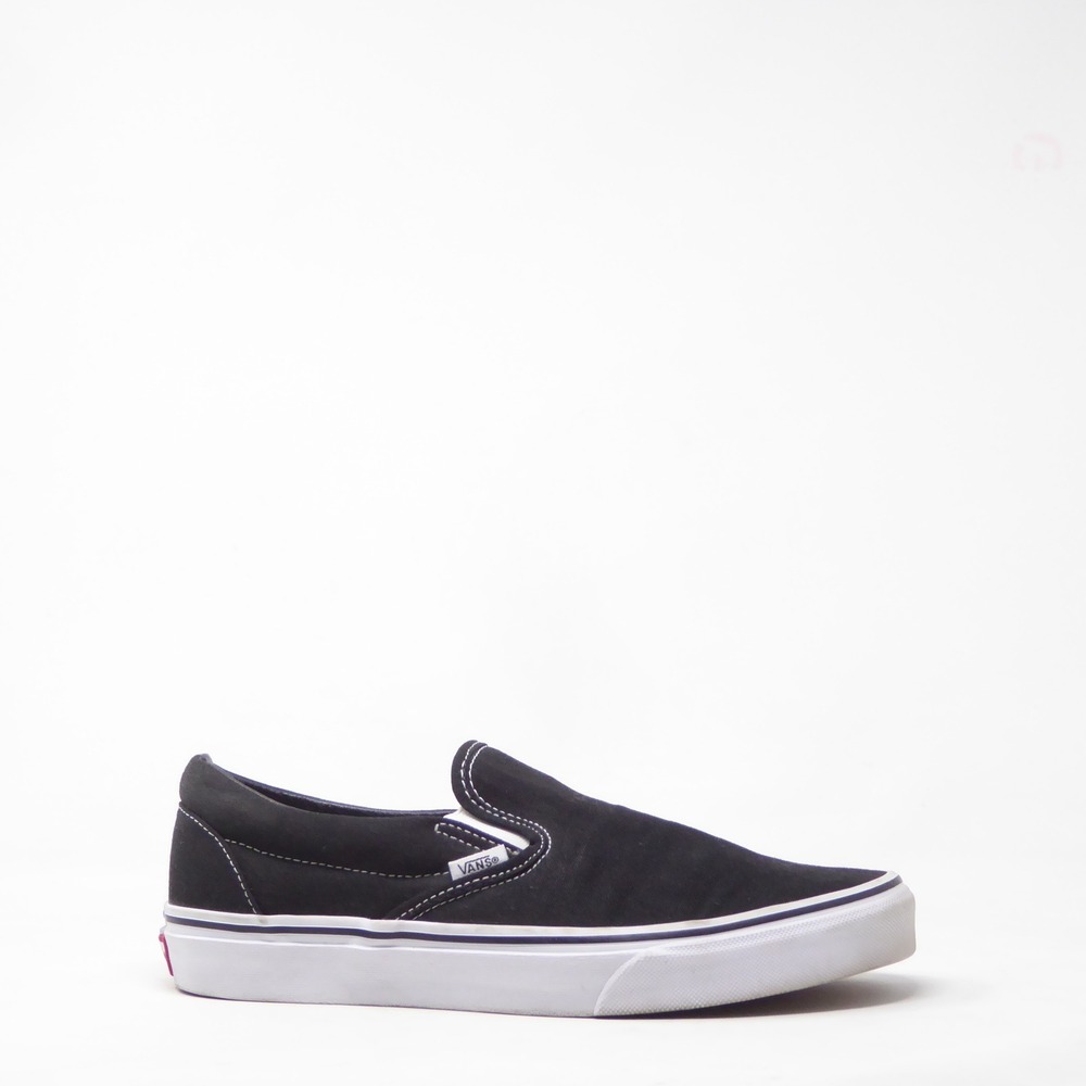 Vans Women Slip On Sneakers Black Canvas Classic Low Top 9.5